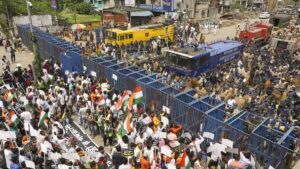 R.G. Kar incident: Police baton-charge protestors; Suvendu alleges victim’s parents, BJP MLAs injured