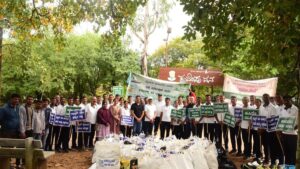 Trainee PSIs clean up plastic waste around Kukkarahalli Lake