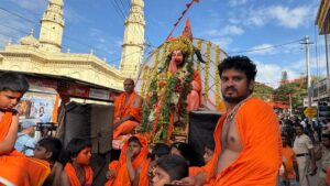 Hanuma jayanti procession organised by Hindu Jagran Vedike in Srirangapatna