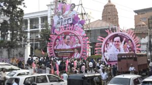 BRS cadre stage protests across Telangana against SIT examination of KCR