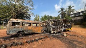 Fire destroys three private school buses in Kerala capital; sabotage suspected